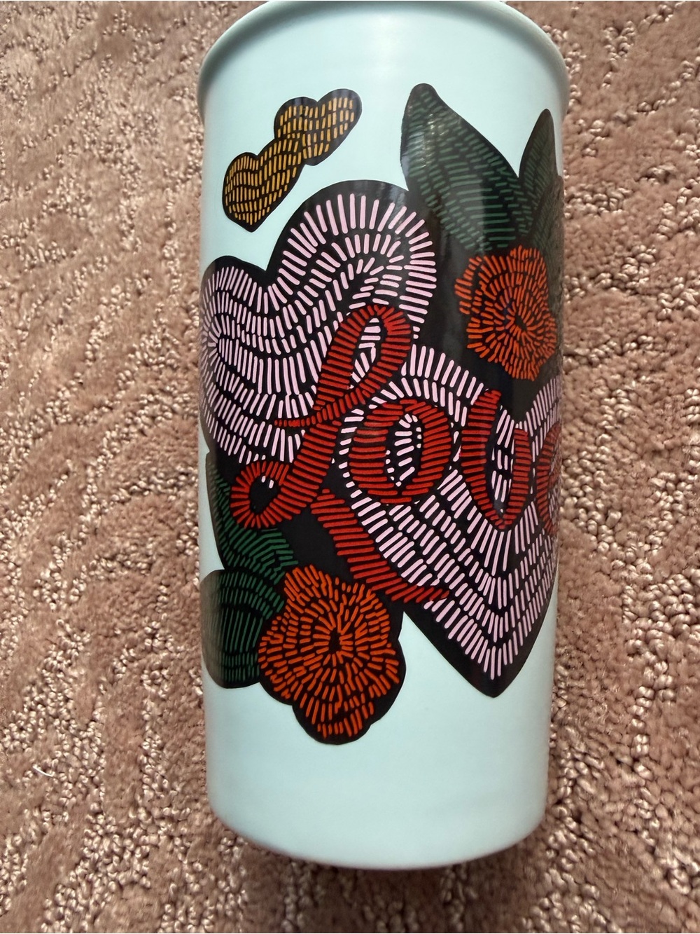 Starbucks Love Tattoo Stitch Floral Ceramic Tumbler